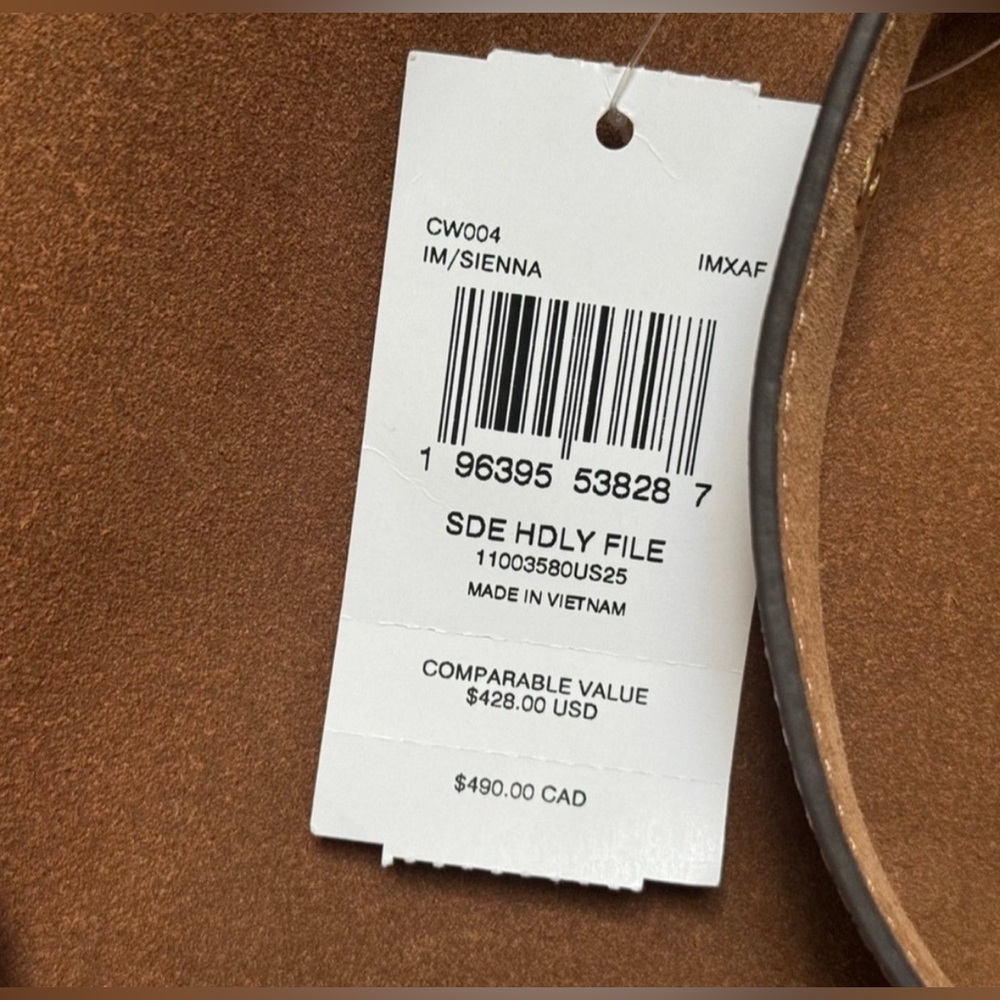 NEW Coach Hadley Convertible Crossbody Bag Suede CW004 Color: Sienna - Picture 6 of 11